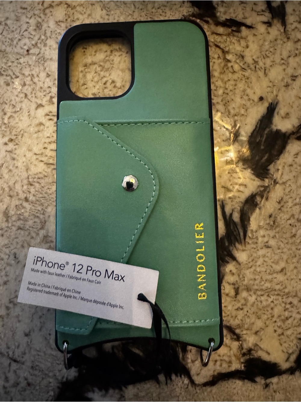 Bandolier Green Faux Leather Wallet Case with Card Slot for iPhone 12 Pro Max